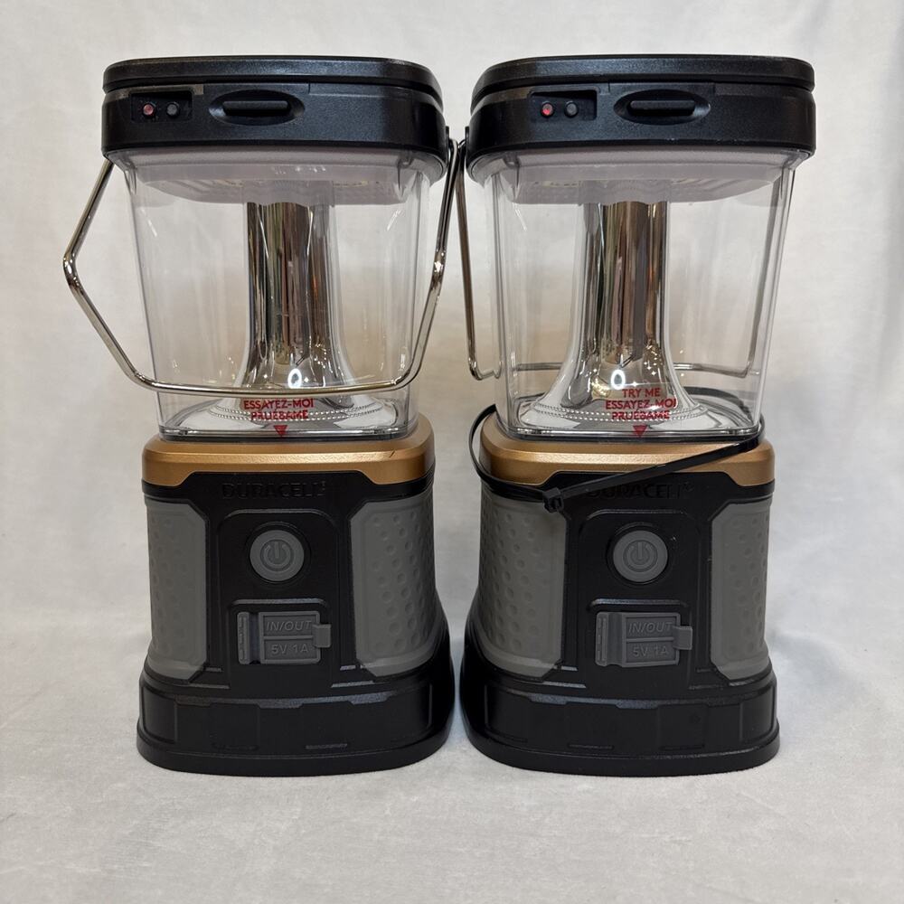 Duracell 3000L Rechargeable Lantern – Solar, USB, Qi, D Battery Ready 2 Pack OB